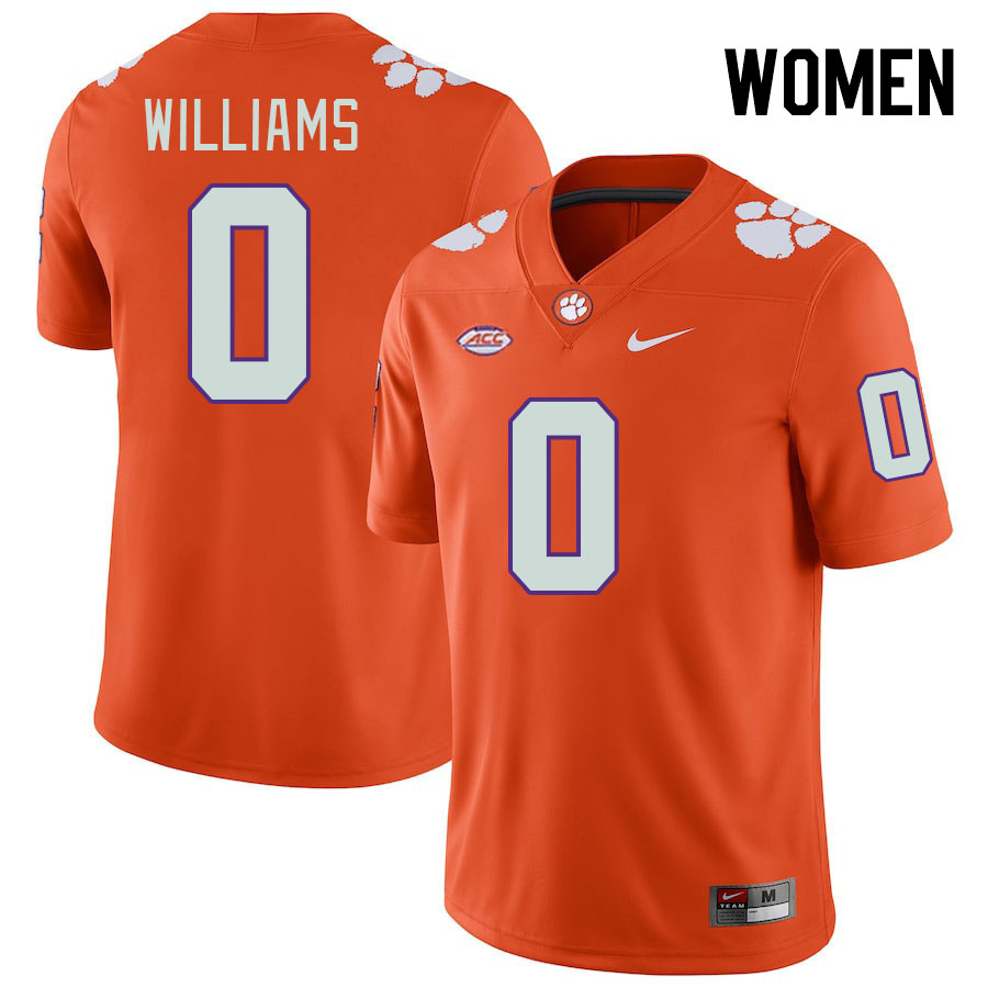 Women #0 Antonio Williams Clemson Tigers College Football Jerseys Stitched-Orange